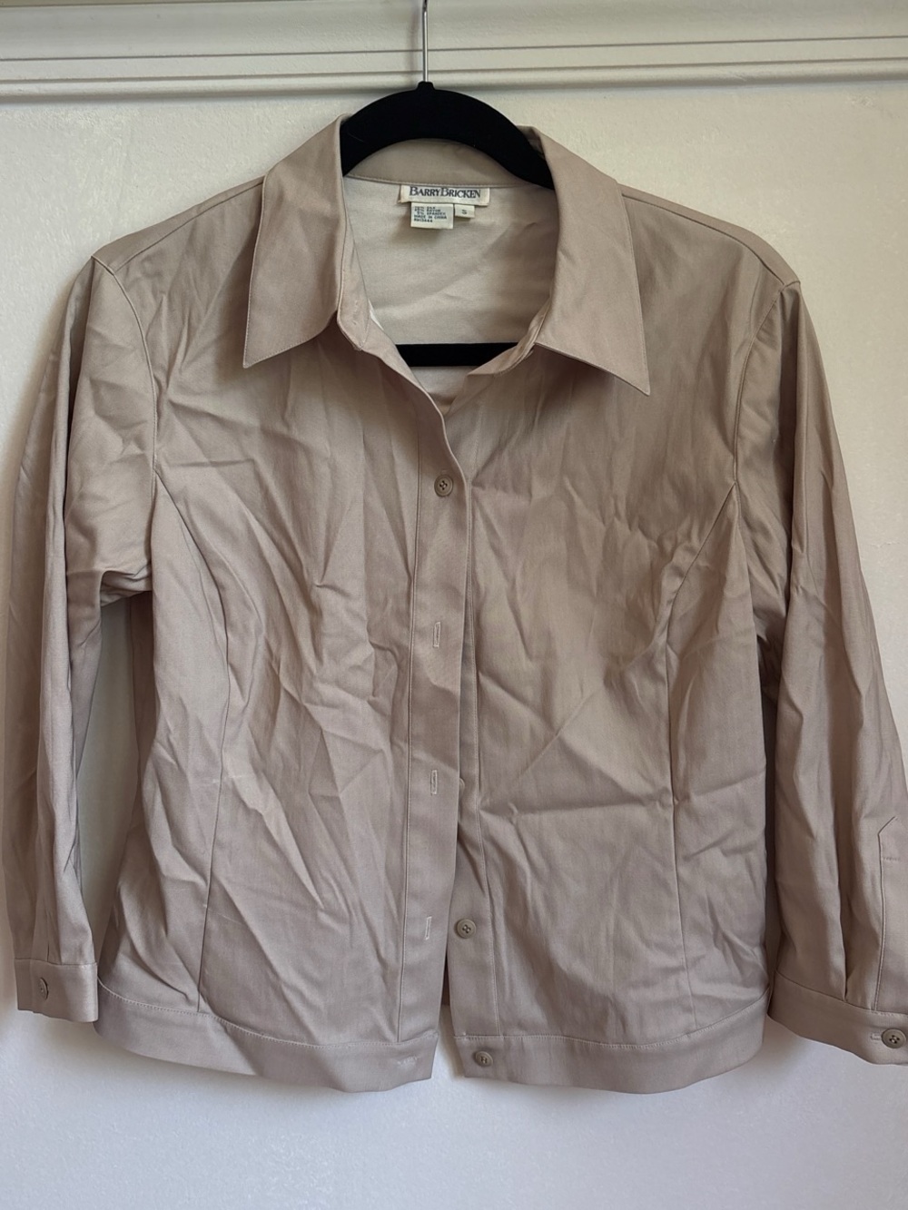 Barry Bricken Women's Button-Down Shirt in Light Taupe